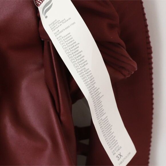 FABLETICS Principal Motion365+ Low Impact Bra 3X Merlot Shine Faux Leather B54 - Picture 6 of 6